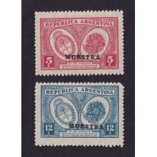 ARGENTINA 1928 GJ 655/6 ESTAMPILLAS NUEVAS MINT SOBRECARGA MUESTRA  